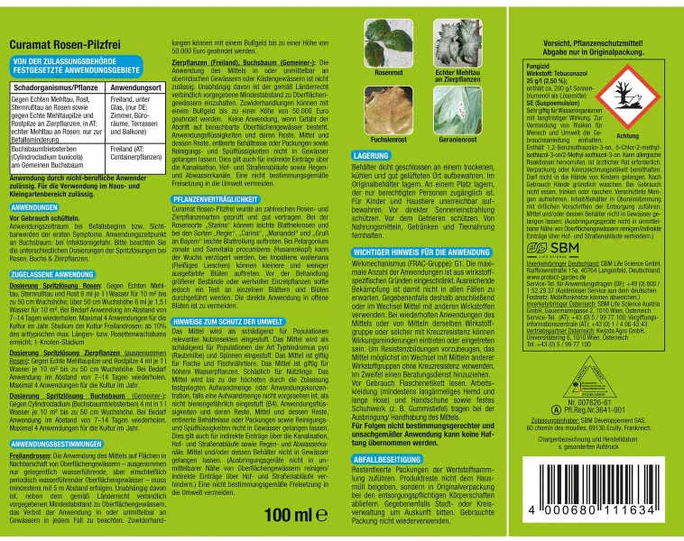 PROTECT GARDEN Curamat Rosen-Pilzfrei Konzentrat 100 ml