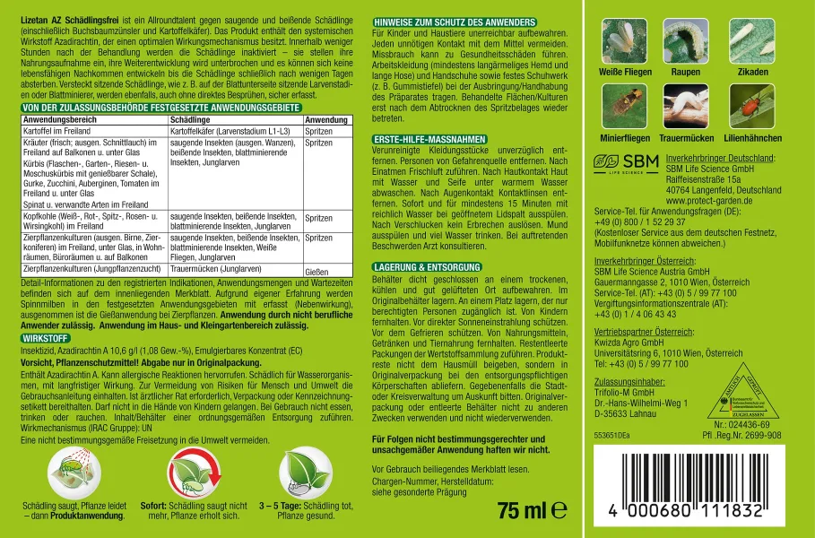 PROTECT GARDEN Lizetan® AZ Schädlingsfrei Konzentrat für bis zu 25 Liter - 75 ml