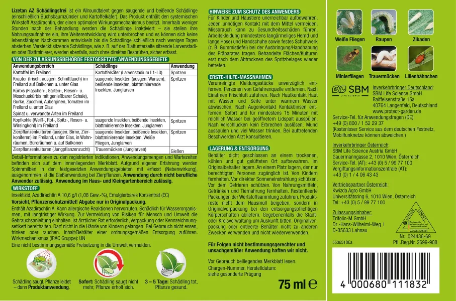 PROTECT GARDEN Lizetan® AZ Schädlingsfrei Konzentrat für bis zu 25 Liter - 75 ml x 2