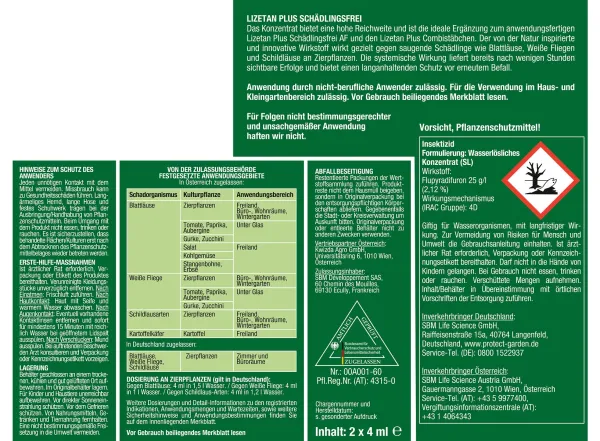 PROTECT GARDEN Lizetan Plus Schädlingsfrei - 2 x 4 ml