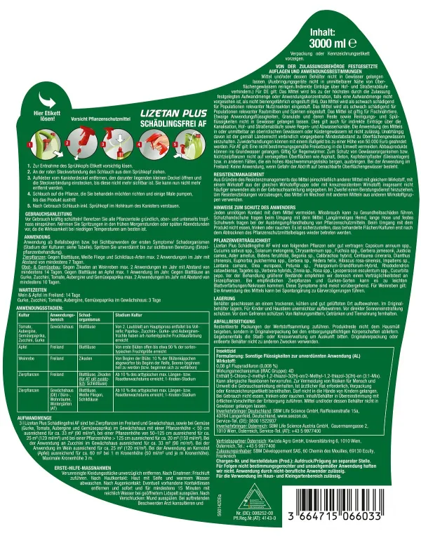 PROTECT GARDEN Lizetan Plus Schädlingsfrei AF 3 Liter anwendungsfertig