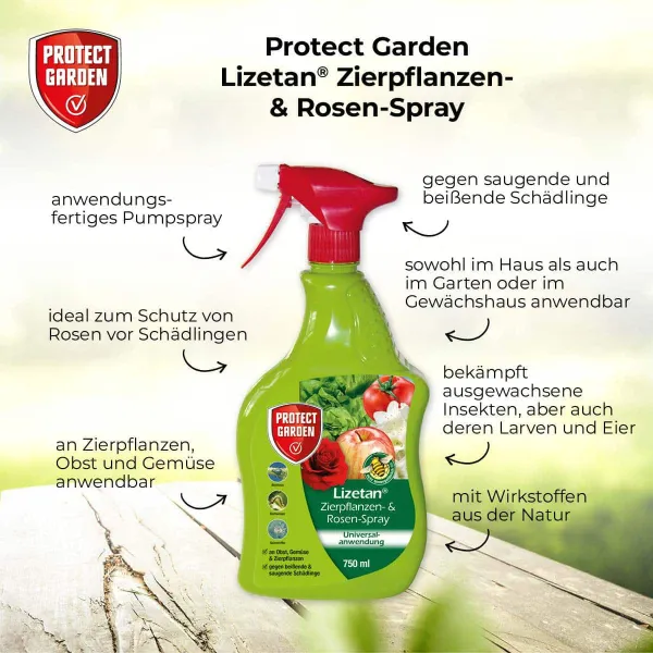 PROTECT GARDEN Lizetan® Zierpflanzen- & Rosen-Spray AF - 750 ml