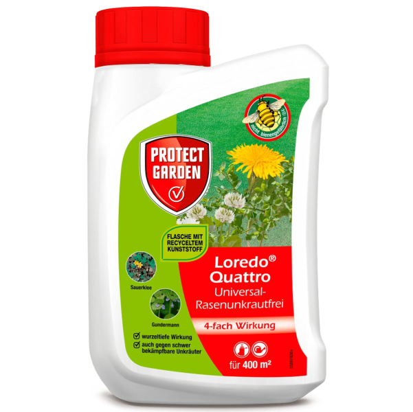 PROTECT GARDEN Loredo® Quattro Universal-Rasenunkrautfrei 400 ml für 400 m²
