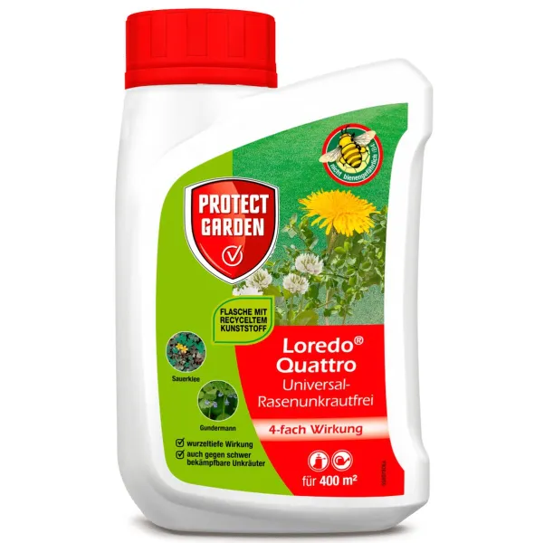 PROTECT GARDEN Loredo® Quattro Universal-Rasenunkrautfrei 400 ml für 400 m²