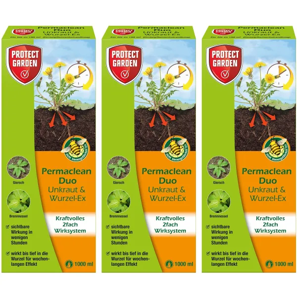 PROTECT GARDEN Permaclean Duo Unkaut & Wurzel-Ex 1.000 ml x 3
