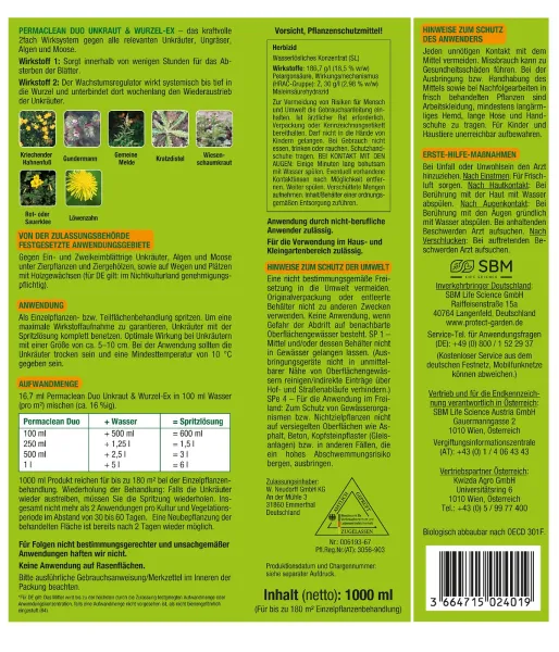 PROTECT GARDEN Permaclean Duo Unkaut & Wurzel-Ex 1.000 ml x 3