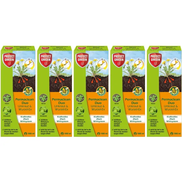 PROTECT GARDEN Permaclean Duo Unkaut & Wurzel-Ex 1.000 ml x 5