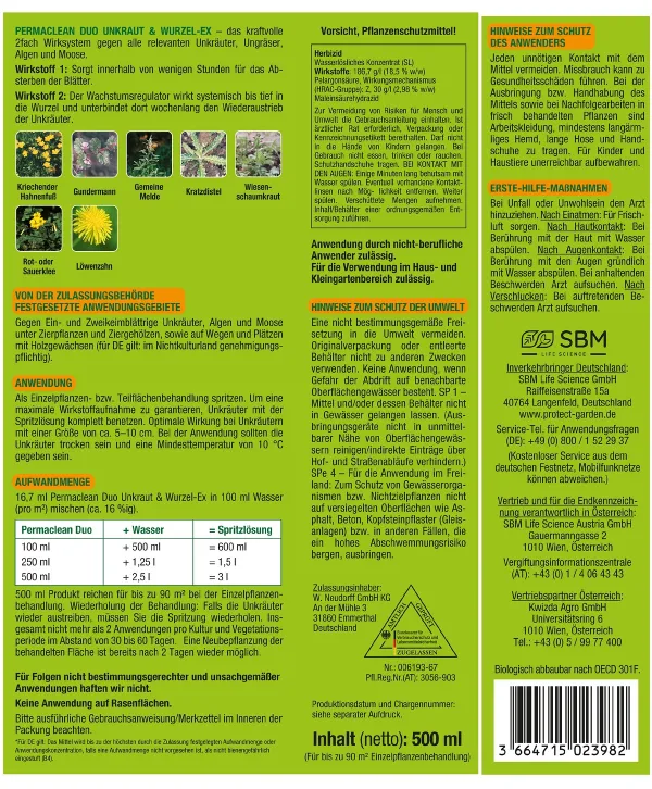 PROTECT GARDEN Permaclean Duo Unkaut & Wurzel-Ex 500 ml