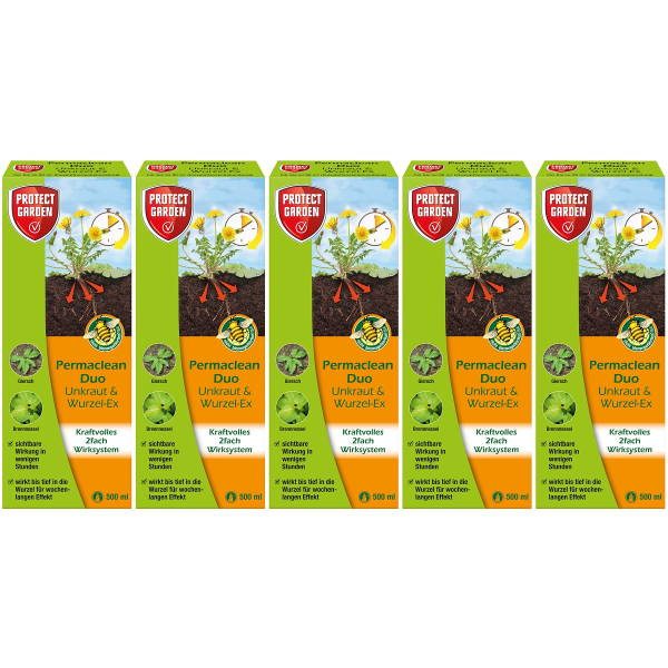 PROTECT GARDEN Permaclean Duo Unkaut & Wurzel-Ex 500 ml x 5