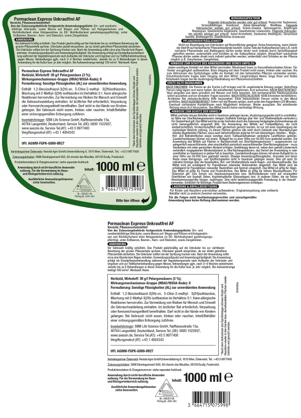 PROTECT GARDEN Permaclean Express Unkrautfrei AF 1 Liter