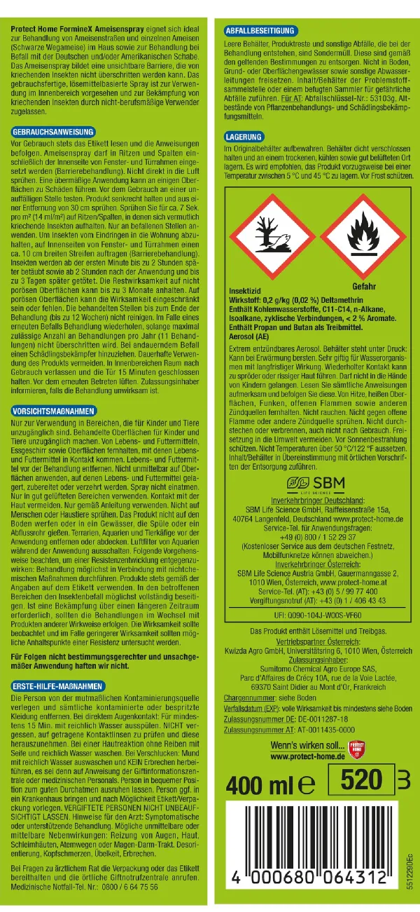 PROTECT HOME FormineX Ameisenspray - 400 ml
