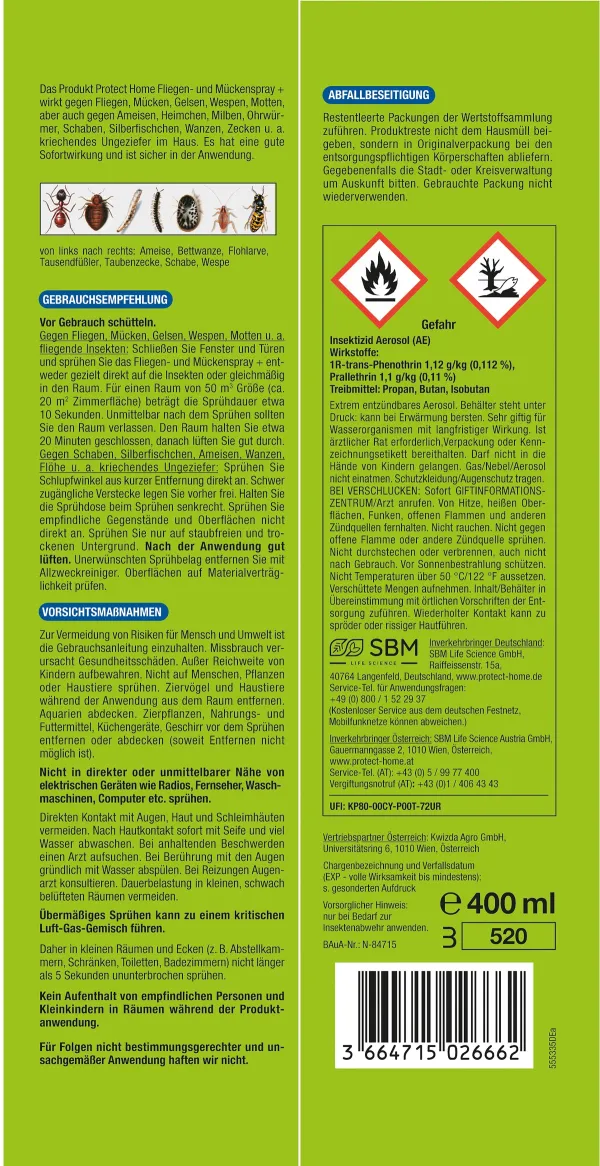 PROTECT HOME FormineX Fliegen- & Mückenspray - 400 ml