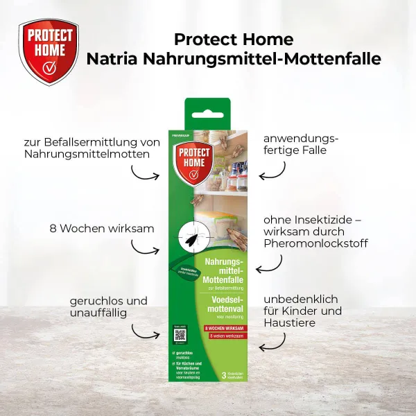 PROTECT HOME Nahrungsmittel-Mottenfalle - 3 Klebefallen