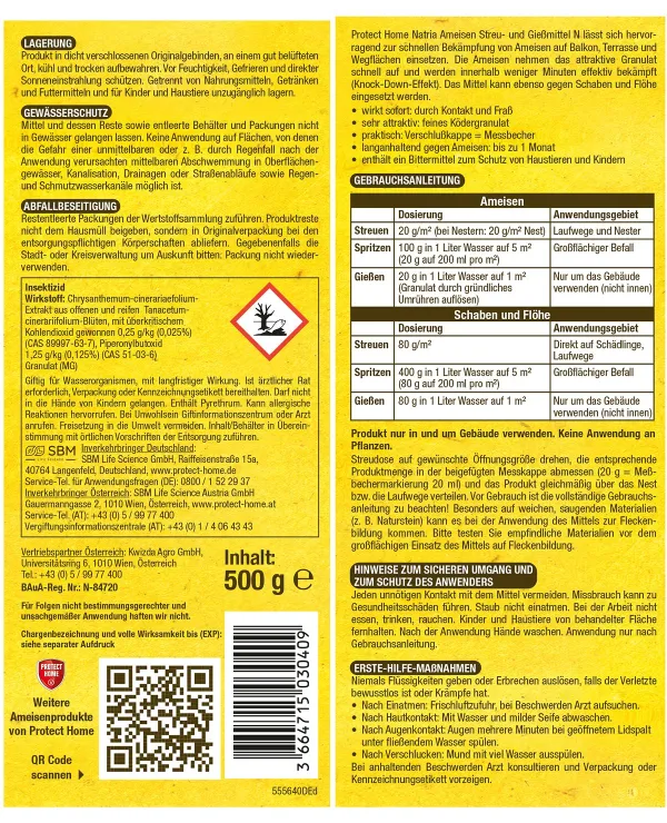 Protect Home Natria Ameisen Streu u. Gießmittel N 500 g