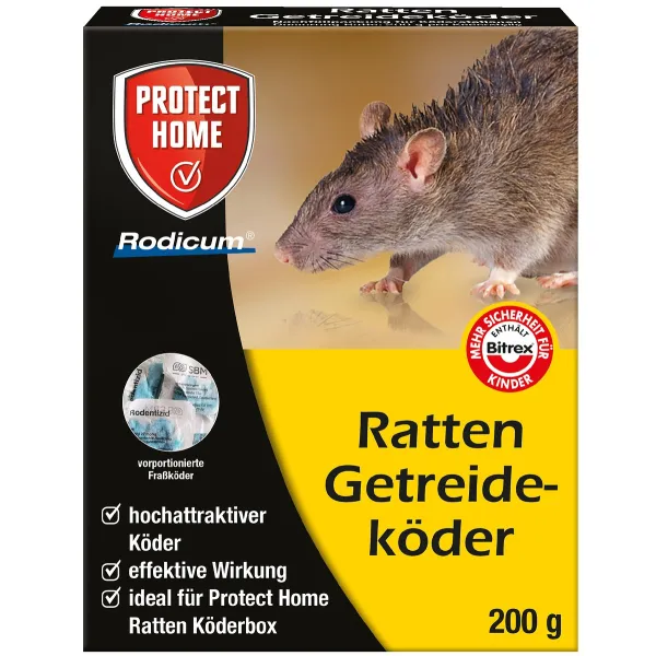 PROTECT HOME Rodicum® Ratten Getreideköder 200 g - 20 x 10 g PROTECT HOME Rodicum® Ratten Getreideköder 200 g - 20 x 10 g