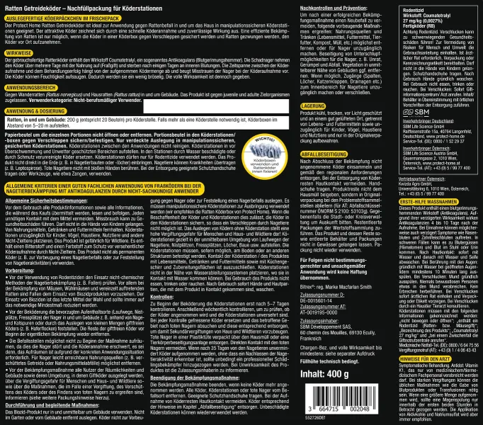 PROTECT HOME Rodicum® Ratten Getreideköder - 400 g x 2