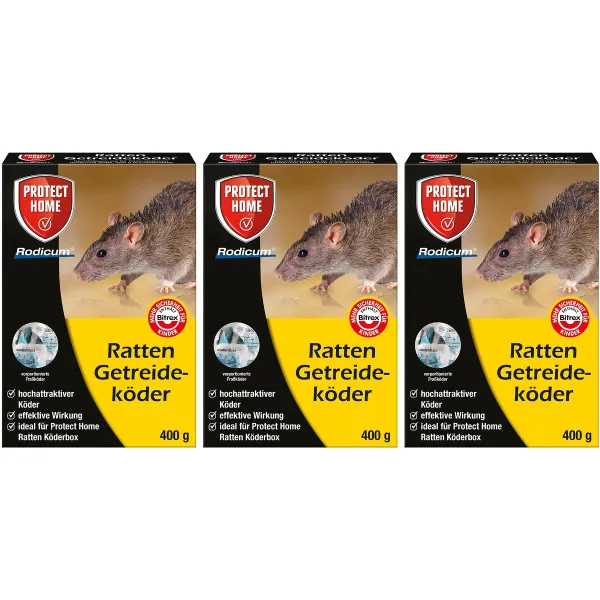 PROTECT HOME Rodicum® Ratten Getreideköder - 400 g x 3