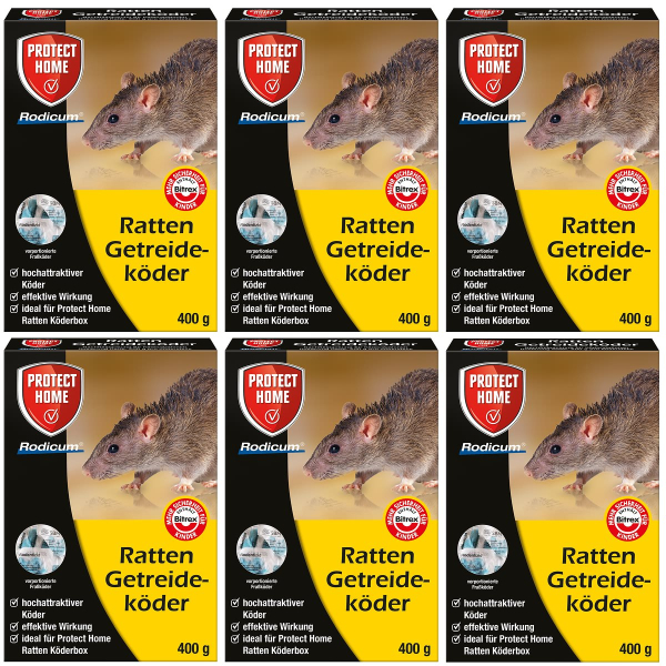 PROTECT HOME Rodicum® Ratten Getreideköder - 400 g x 6