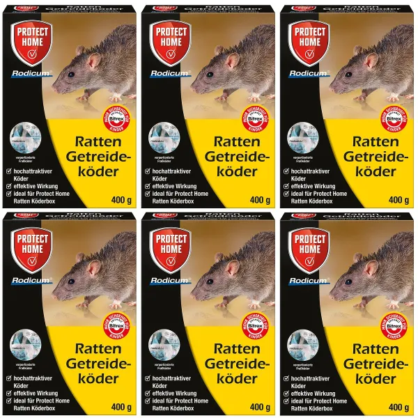 PROTECT HOME Rodicum® Ratten Getreideköder - 400 g x 6