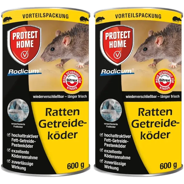 PROTECT HOME Rodicum® Ratten Getreideköder - 600 g x 2 PROTECT HOME Rodicum® Ratten Getreideköder - 600 g x 2
