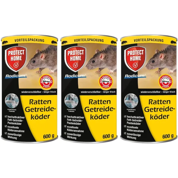PROTECT HOME Rodicum® Ratten Getreideköder - 600 g x 3 PROTECT HOME Rodicum® Ratten Getreideköder - 600 g x 3