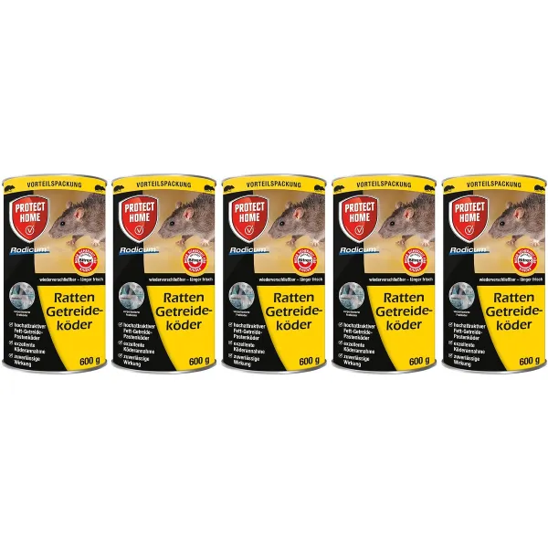 PROTECT HOME Rodicum® Ratten Getreideköder - 600 g x 5