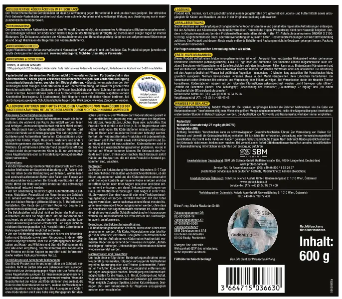 PROTECT HOME Rodicum® Ratten Getreideköder - 600 g x 5