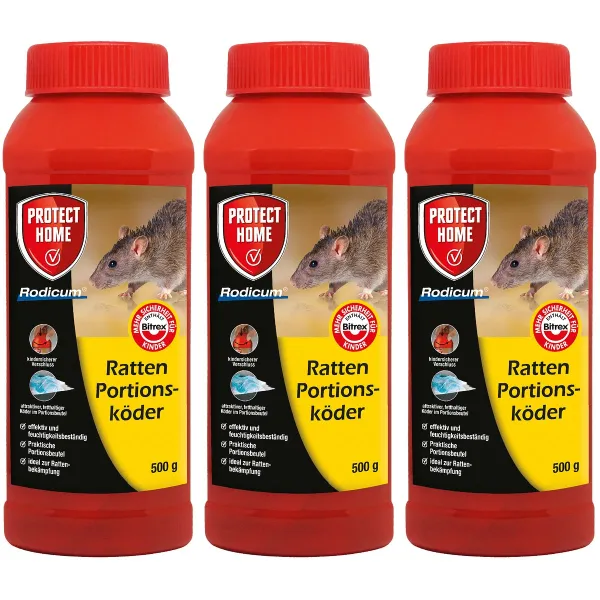 PROTECT HOME Rodicum® Ratten Portionsköder - 500 g x 3 PROTECT HOME Rodicum® Ratten Portionsköder - 500 g x 3