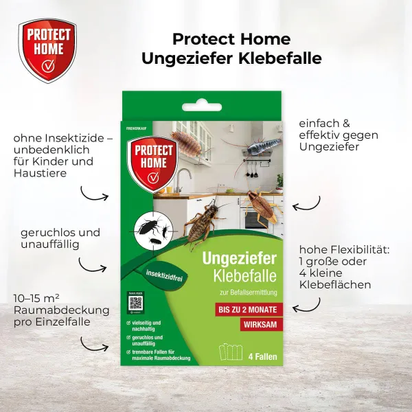 PROTECT HOME Ungeziefer Klebefalle - 4 Fallen