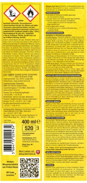 PROTECT HOME Wespen Akut Spray 3-in-1 400 ml