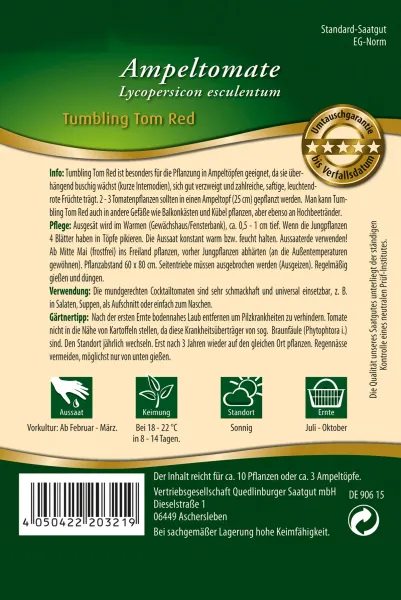 Quedlinburger Ampeltomate Tumbling Tom Red - Gemüsesamen