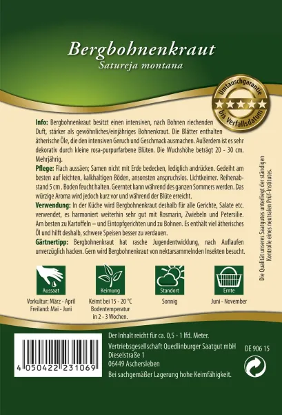 Quedlinburger Bergbohnenkraut - Premium Kräutersamen