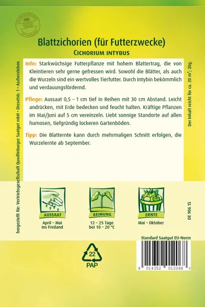 Quedlinburger Blattzichorien für Futterzwecke - Gemüsesamen