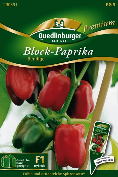 Quedlinburger Blockpaprika Bendigo F1-Hybride - Gemüsesamen