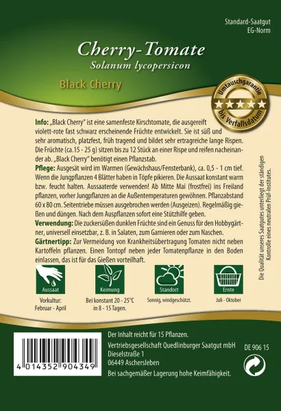 Quedlinburger Cherry-Tomate Black Cherry - Gemüsesamen