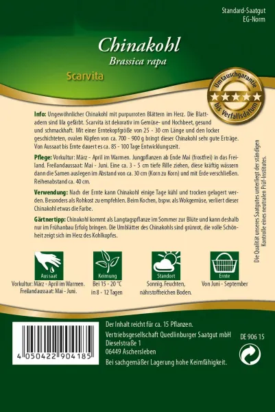 Quedlinburger Chinakohl Scarvita - Gemüsesamen