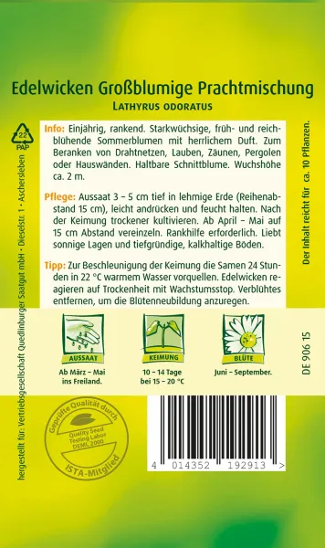 Quedlinburger Edelwicken Großblumige Prachtmischung - Blumensamen