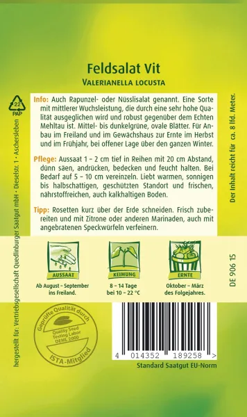 Quedlinburger Feldsalat Vit - Gemüsesamen