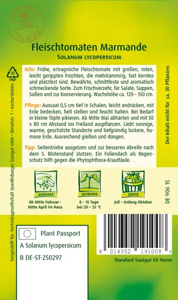 Quedlinburger Fleischtomaten Marmande - Gemüsesamen