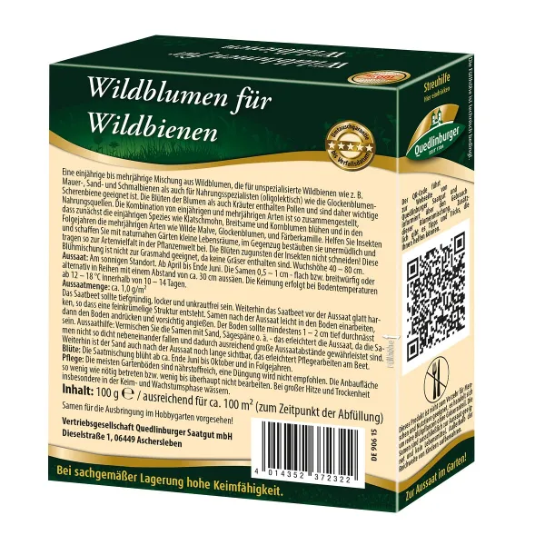 Quedlinburger FS Wildblumen für Wildbienen ohne Gräser - Blumensamen