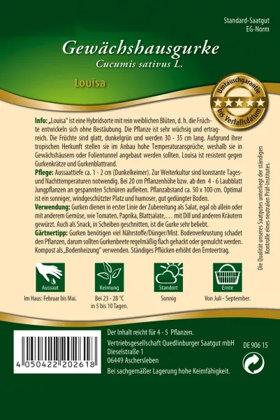 Quedlinburger Gewächshausgurke Louisa - Gemüsesamen