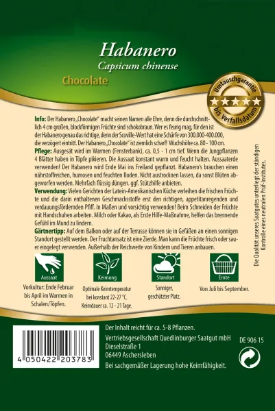 Quedlinburger Habanero Chocolate - Gemüsesamen