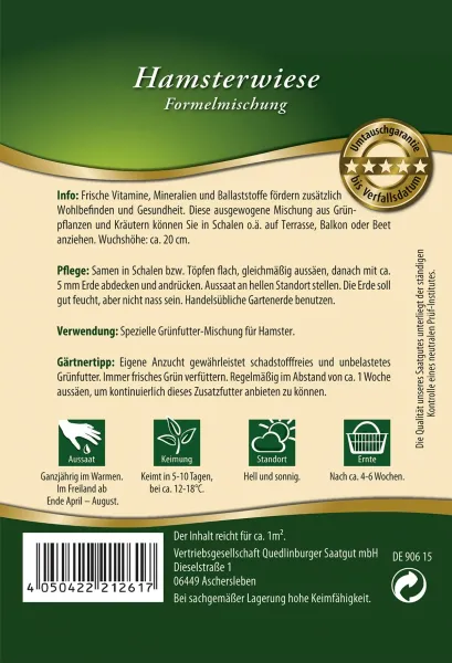 Quedlinburger Hamsterwiese - Blumensamen