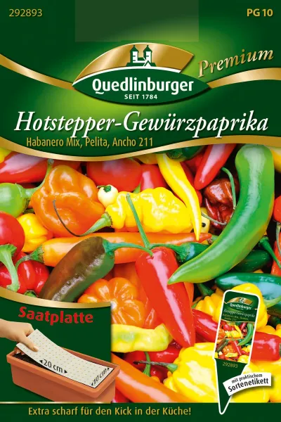 Quedlinburger Hotstepper-Gewürzpaprika Saatplatte - Premium Gemüsesamen Quedlinburger Hotstepper-Gewürzpaprika Saatplatte - Premium Gemüsesamen