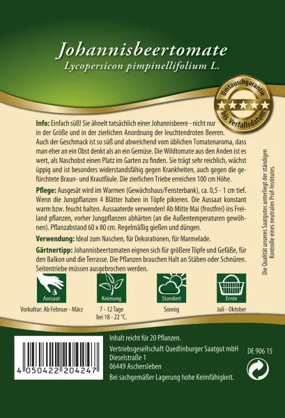 Quedlinburger Johannisbeertomate - Gemüsesamen