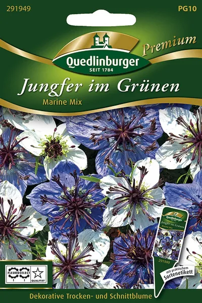 Quedlinburger Jungfer im Grünen Marine Mix - Blumensamen Quedlinburger Jungfer im Grünen Marine Mix - Blumensamen