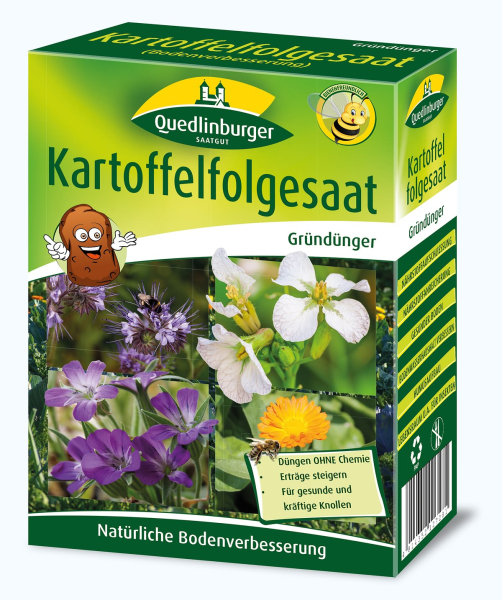 Quedlinburger Gründünger Kartoffelfolgesaat Bodenverbesserer für ca. 300 m² 300 g - Faltschachtel