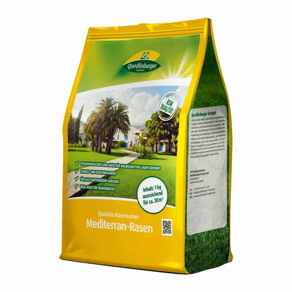 Quedlinburger KLBB Mediterran-Rasen 1 kg - Rasensamen Quedlinburger KLBB Mediterran-Rasen 1 kg - Rasensamen