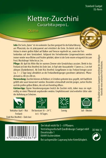 Quedlinburger Kletter-Zucchini Quine - Gemüsesamen