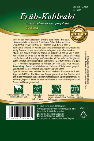 Quedlinburger Kohlrabi Früh Dvorana - Premium Gemüsesamen